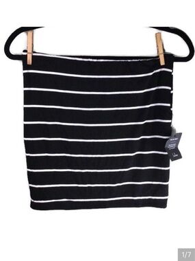 NWT Lulu’s Black & White Striped Tube Top Size Small